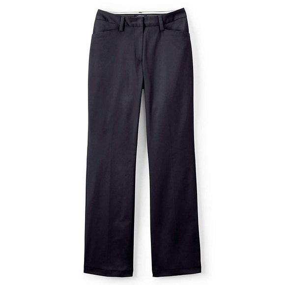 NWT LANDS' END CURVY FIT BOOT CUT CHINO PANTS TRUE NAVY 14P (PETITE) - Picture 1 of 15